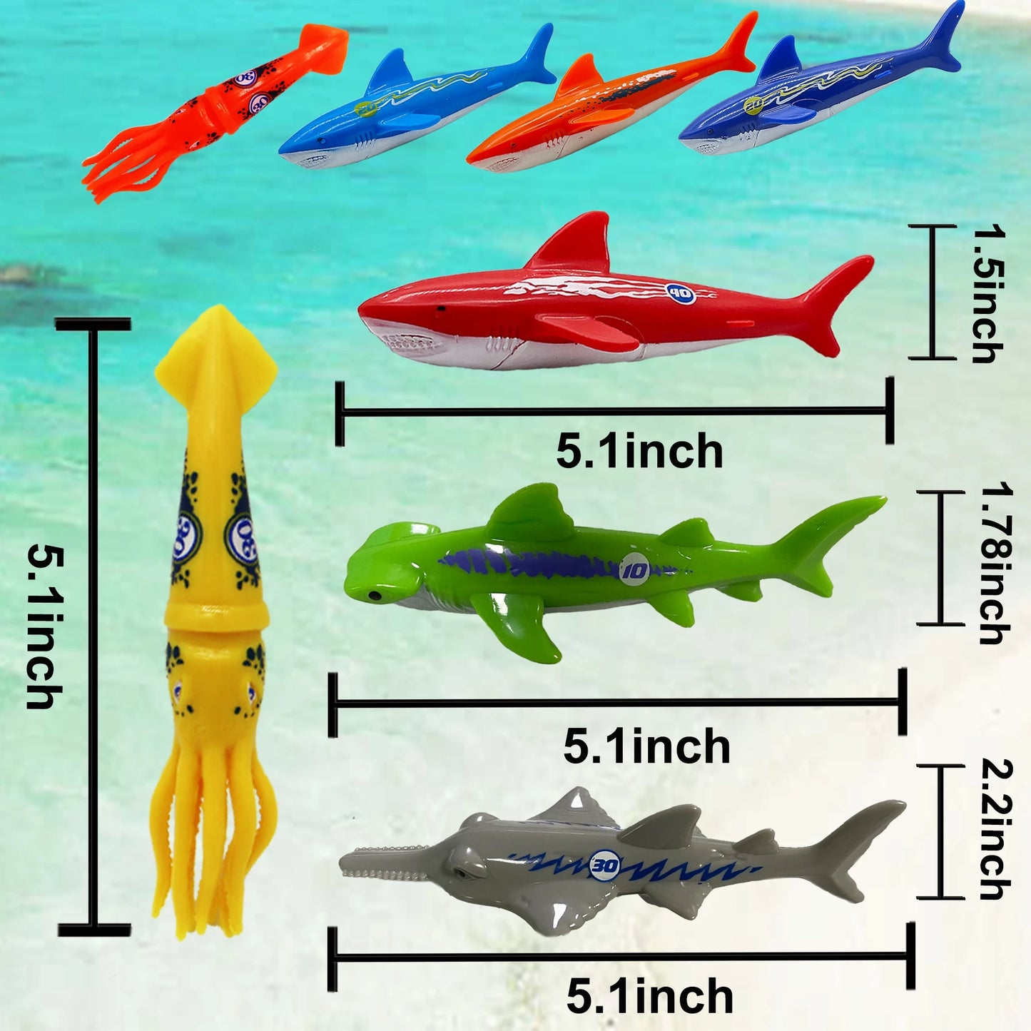 Diving Training Toys Torpedos Sharks Octopus